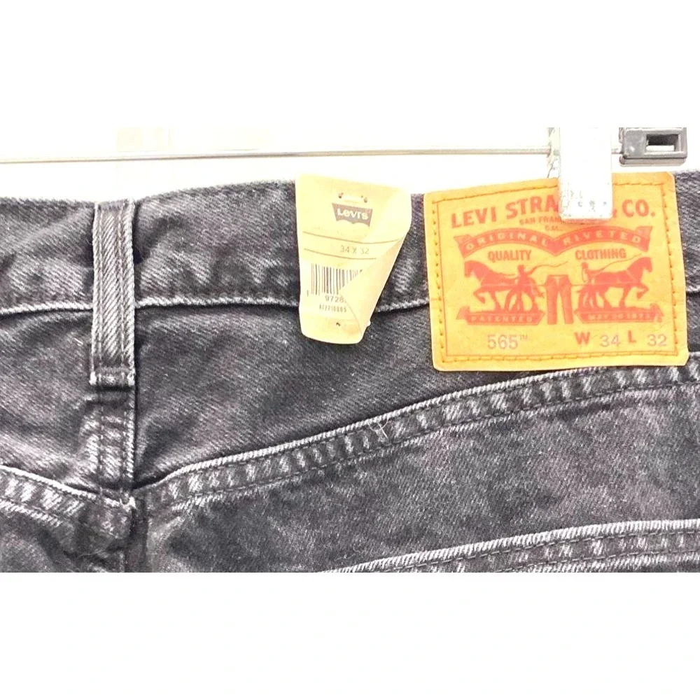 Levi's 565 Loose Straight Blk Jeans Men's SZ 34/32